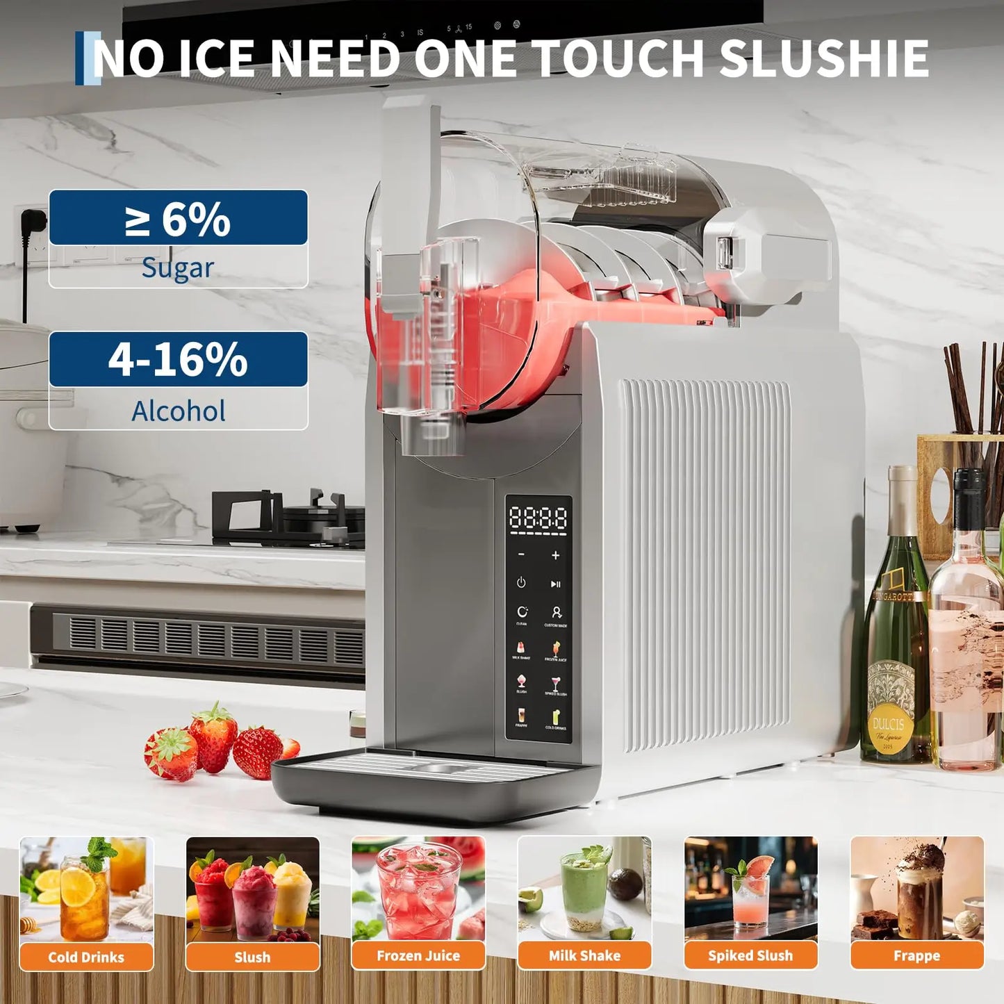 Adoolla Slushie Machine Frozen Drink Maker With Auto Clean Feature
