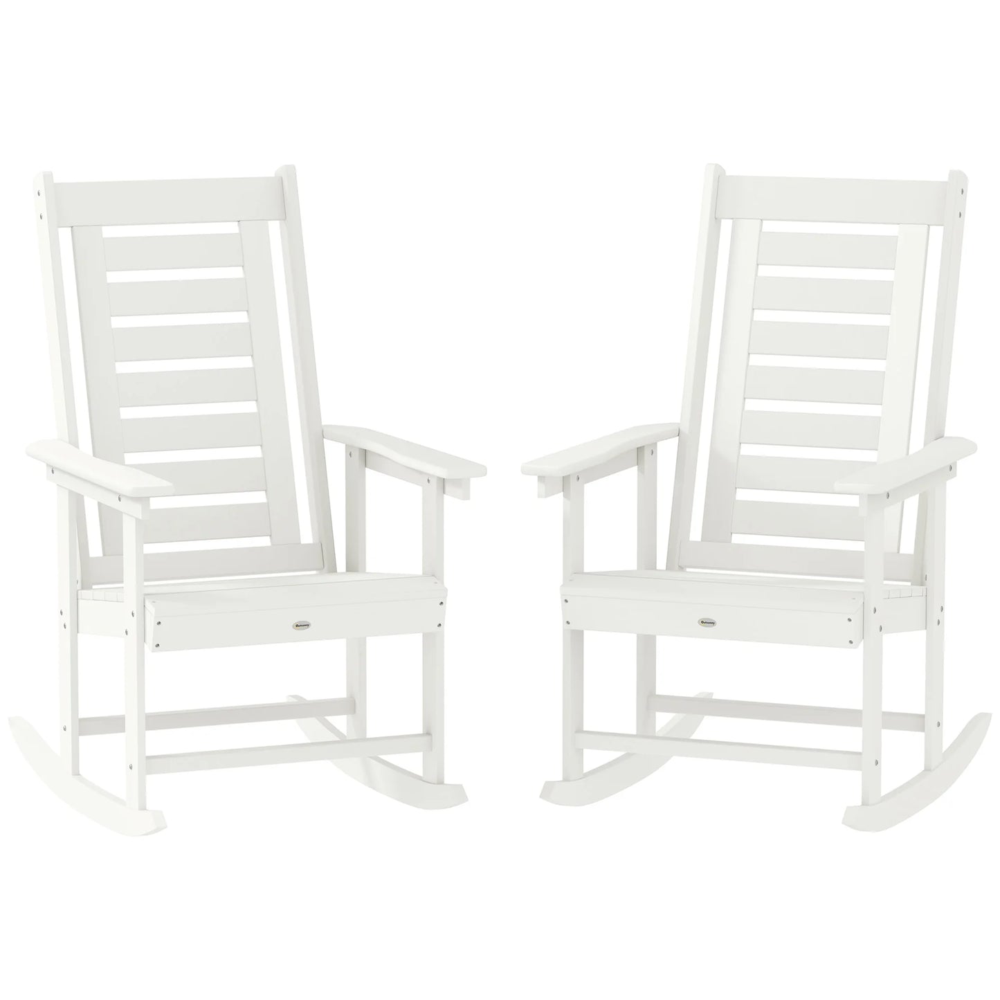 Outsunny Outdoor Rocking Chairs With High Back Patio Seating