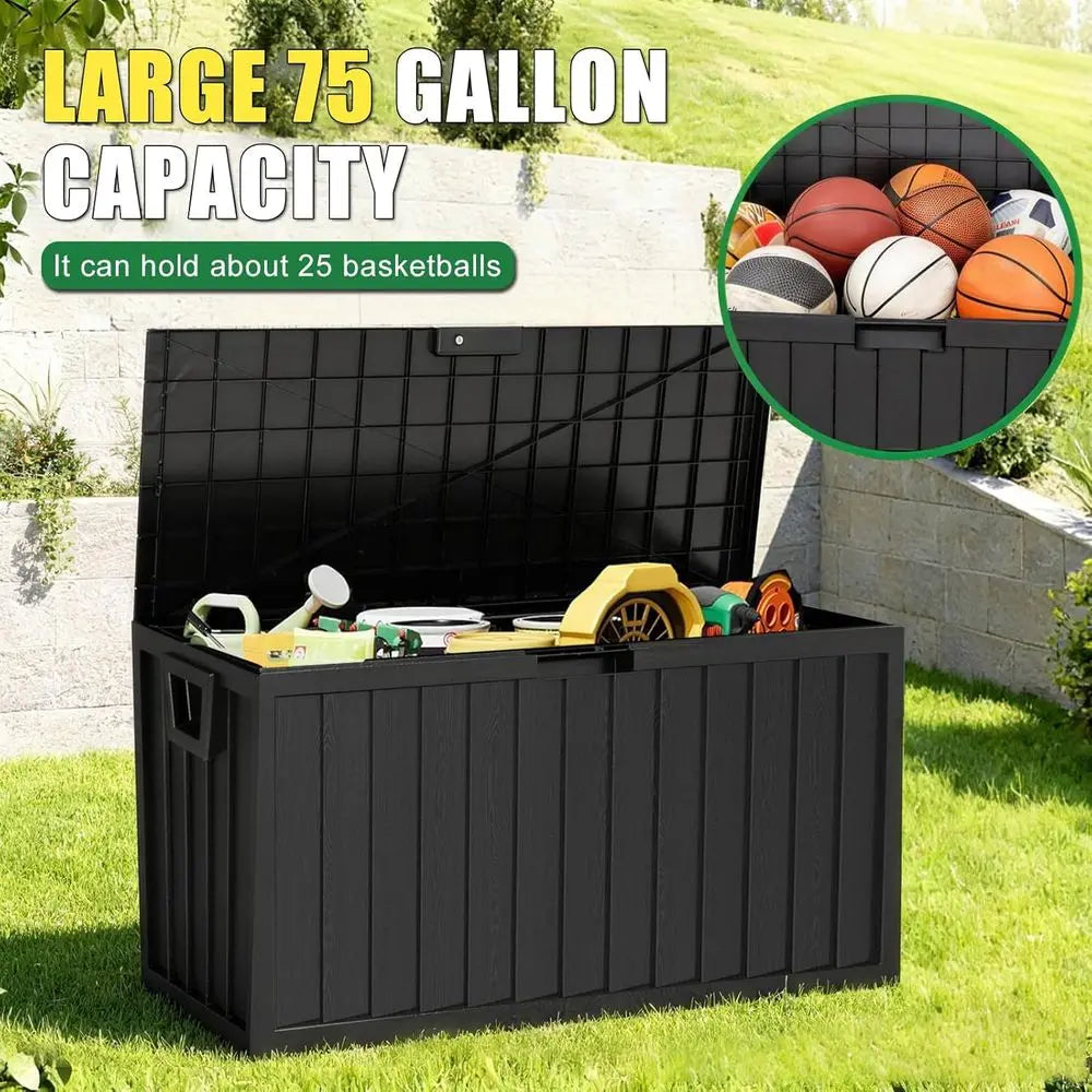 Outdoor Storage Box Waterproof Lockable Patio Garden Tools