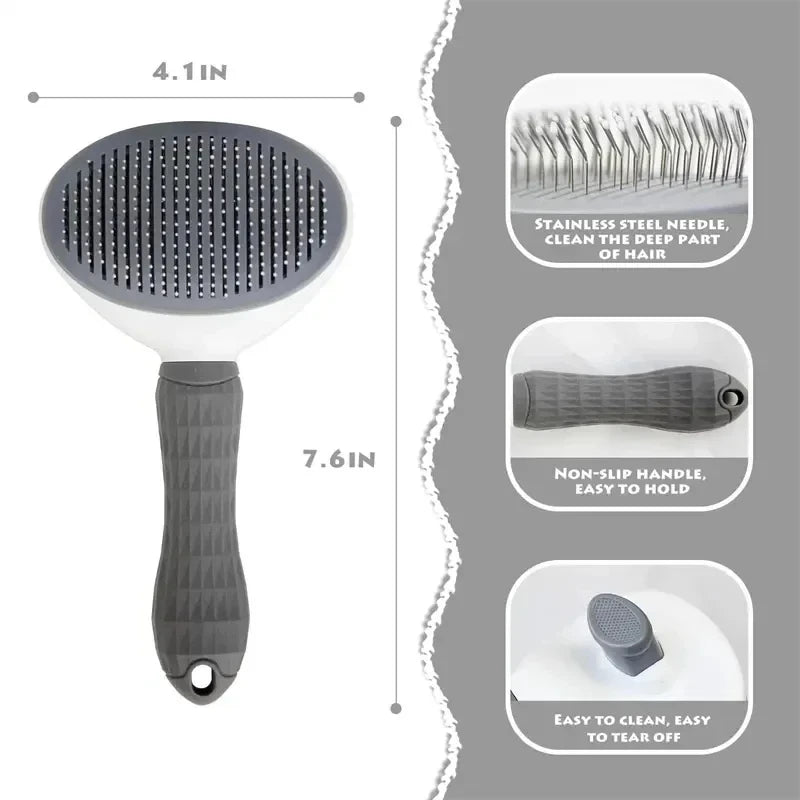 Self Cleaning Pet Hair Remover Brush For Dogs And Cats