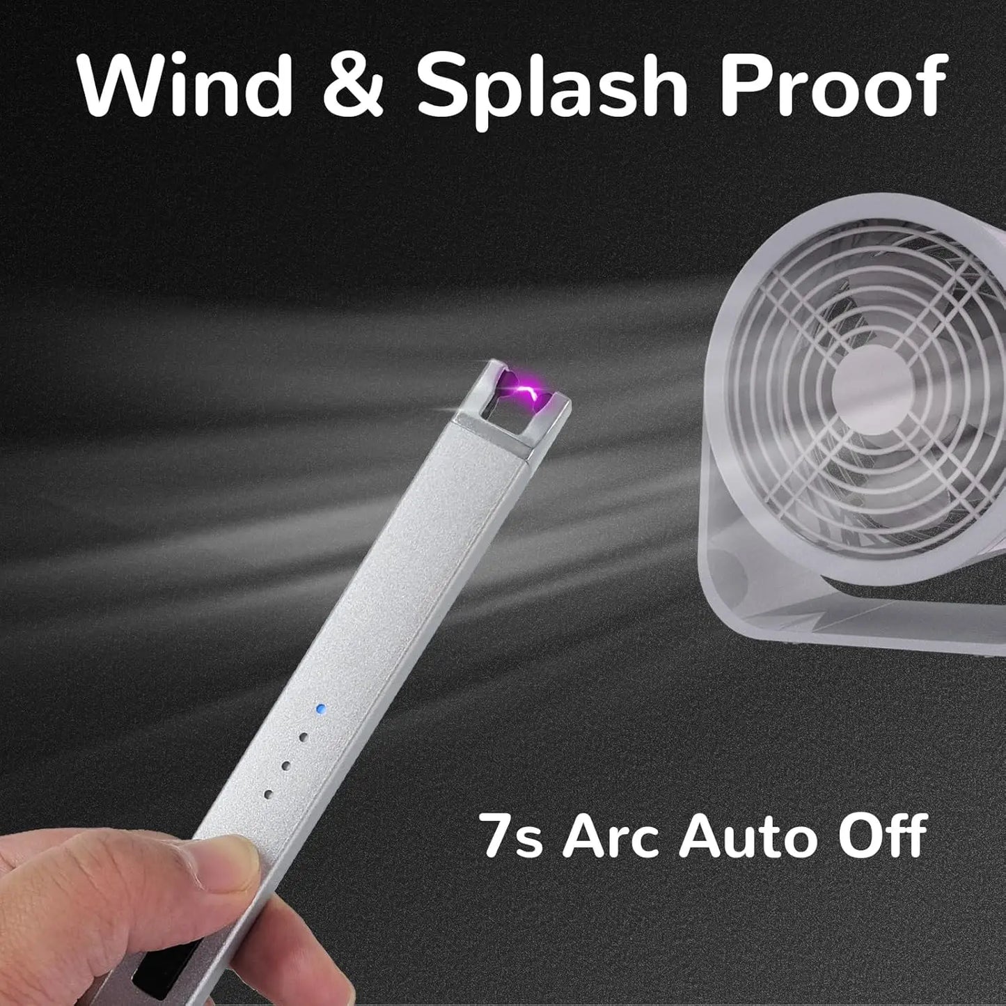 3 Pack USB Plasma Arc Lighters Windproof Flameless Safety Switch
