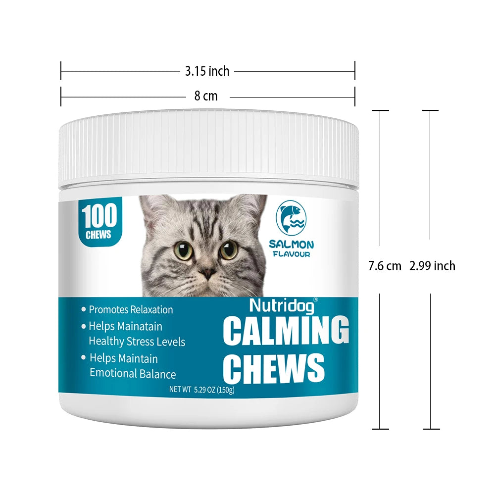 Nutridog Cat Calming Chews For Relaxation And Stress Relief