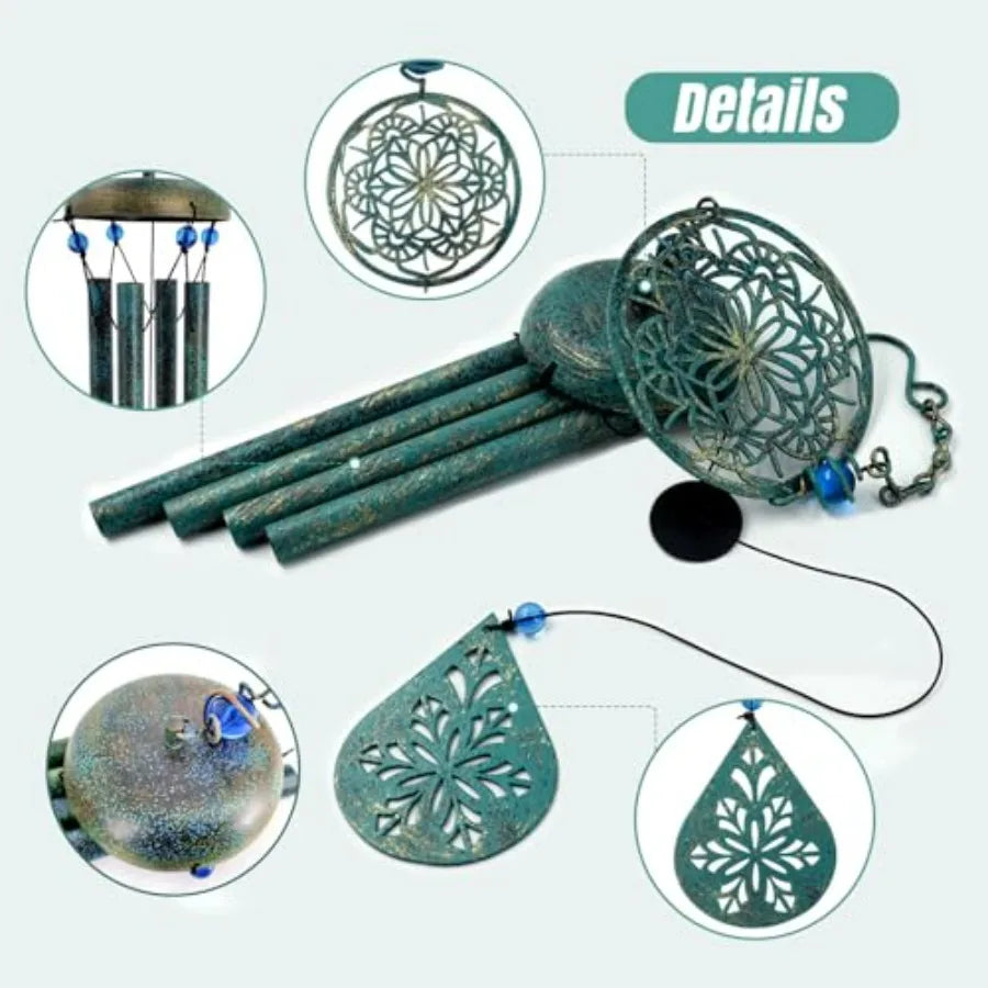 Wind Chimes for Outside Zen Atmosphere Wind Chime Windchime Outdoors for Outdoor Garden Patio Decor with Mandala Design Windchi