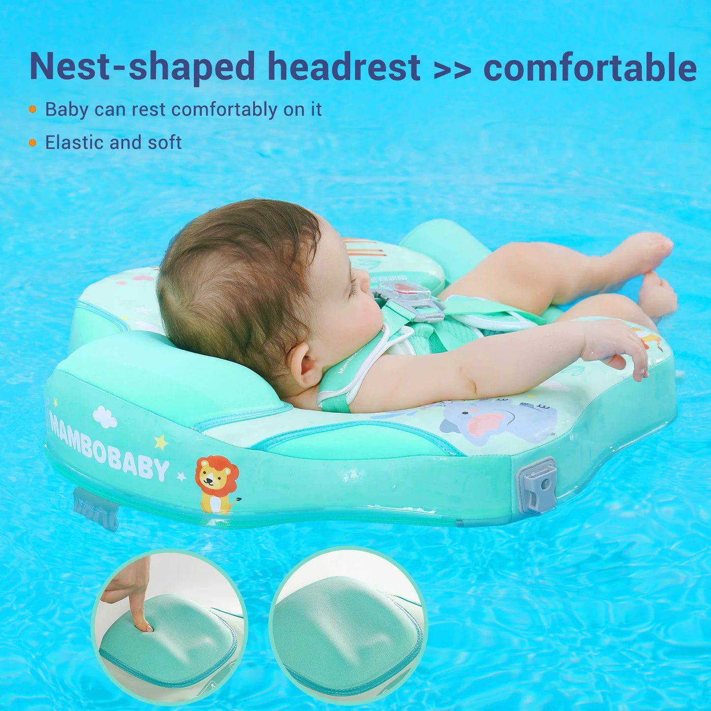 Mambobaby Animal Float Non Inflatable Baby Swimming Buoy With Canopy