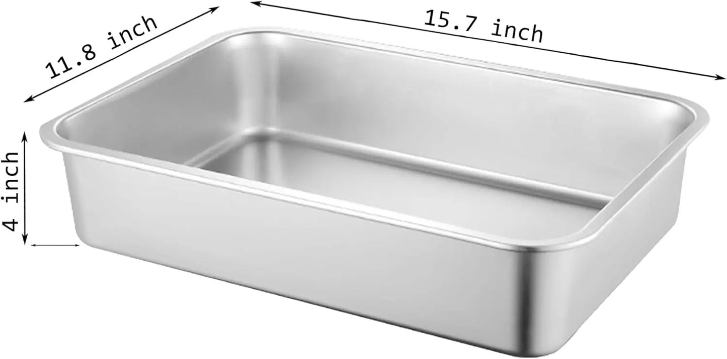 Low Entry Stainless Steel Cat Litter Box For Small Pets