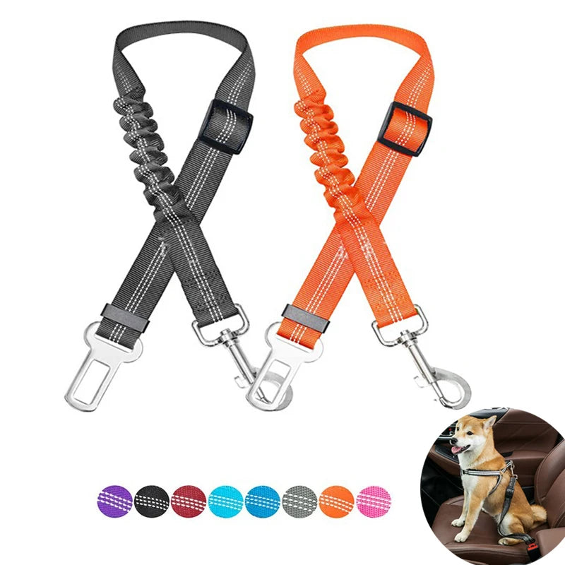 Adjustable Dog Car Seat Belt Harness Nylon Reflective Travel Safe