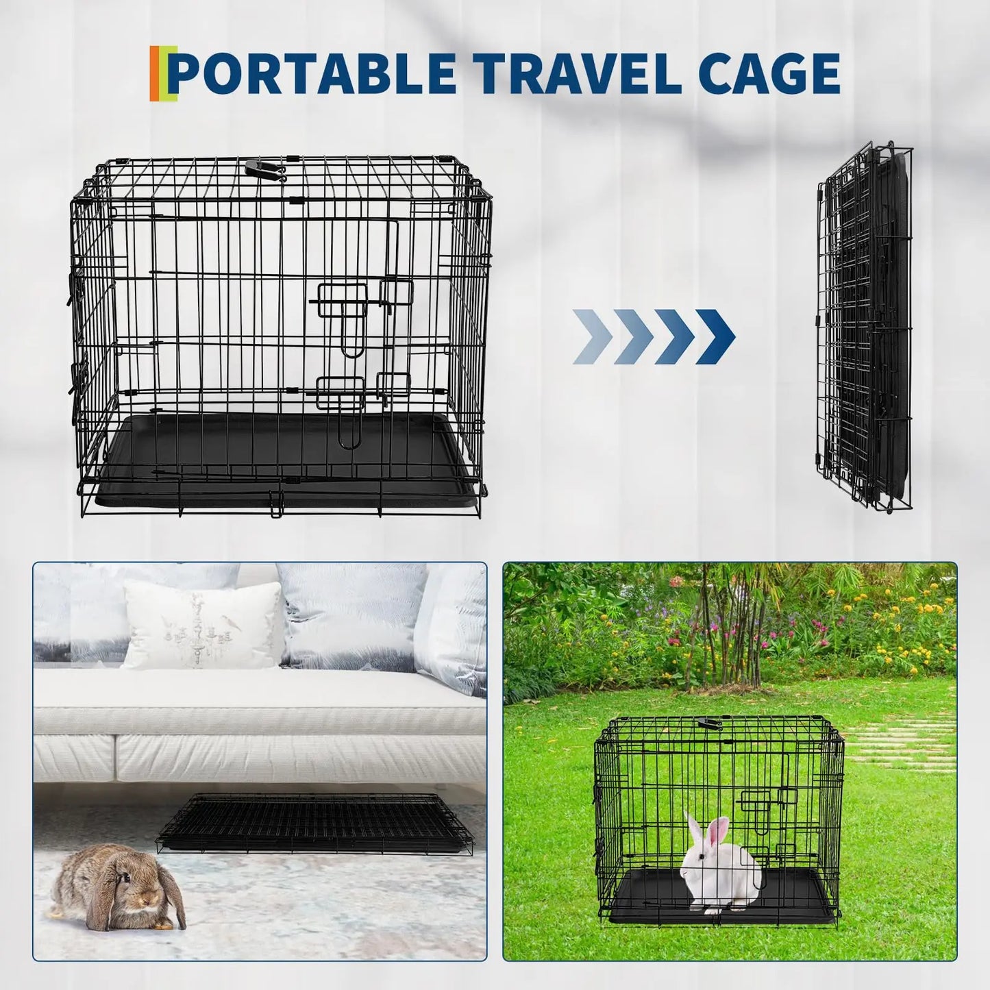 HiMISS Ferret Cage Portable Small Animal Habitat With Removable Tray