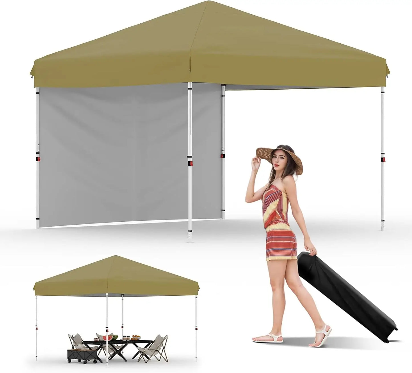 TWISTER.CKCN Pop Up Canopy Tent With Removable Sidewall UPF Fifty