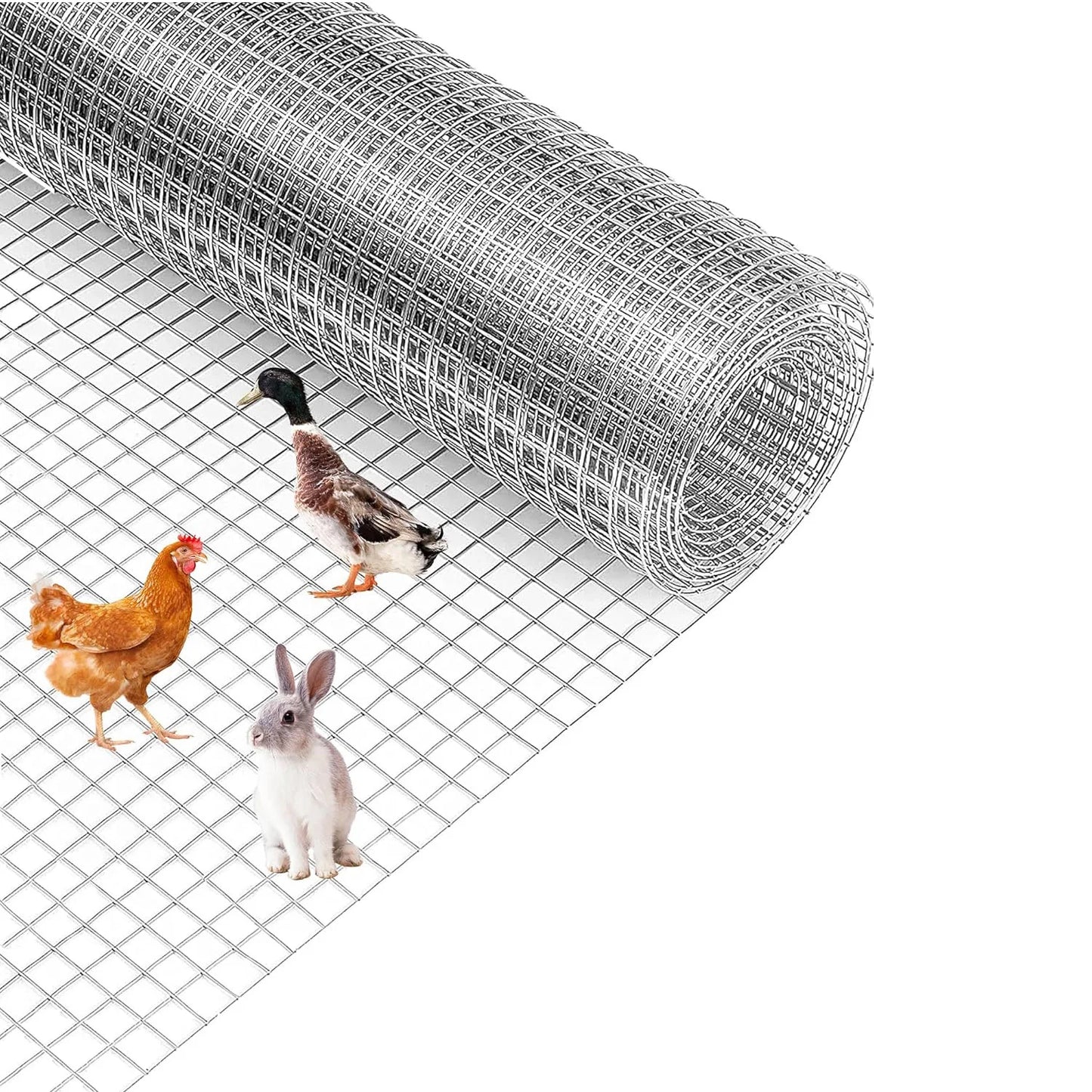 HiMISS Galvanized Hardware Cloth Wire Mesh Garden Fence Poultry Netting