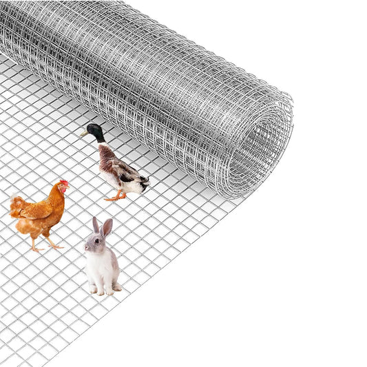 HiMISS Galvanized Hardware Cloth Wire Mesh Garden Fence Poultry Netting