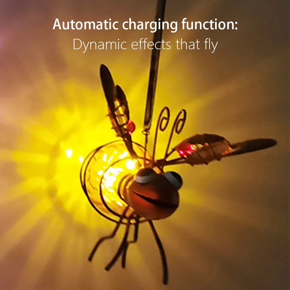 Shunmaii Solar Powered Bug Fairy Lights Hanging Insect Lamp Ornament