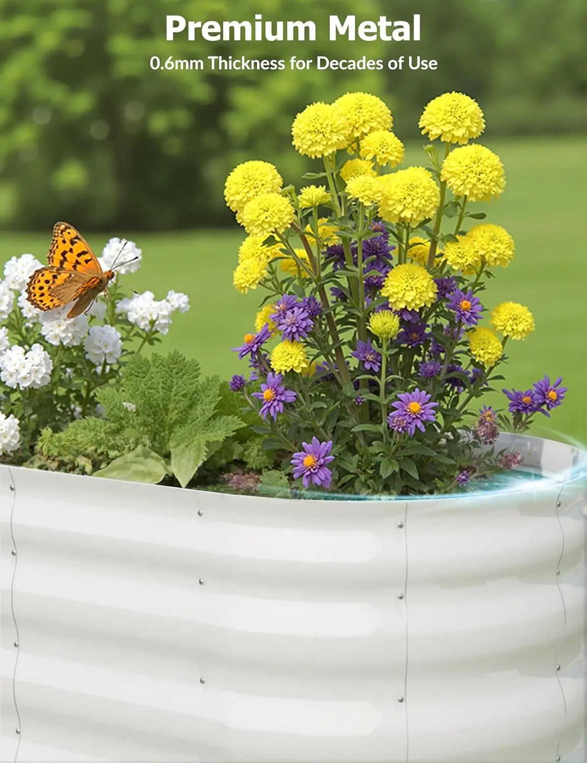 TWISTER.CK Galvanized Raised Garden Bed Kits Outdoor Planter Box