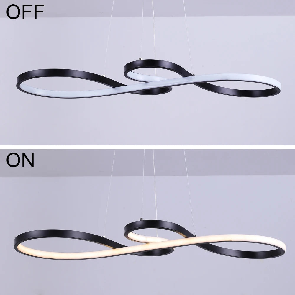 GreeLustr Modern Chandelier Pendant Light Acrylic Note Dimmable Led Ceiling Lamp Dining Living Room Hotel Decor Hanging Fixture