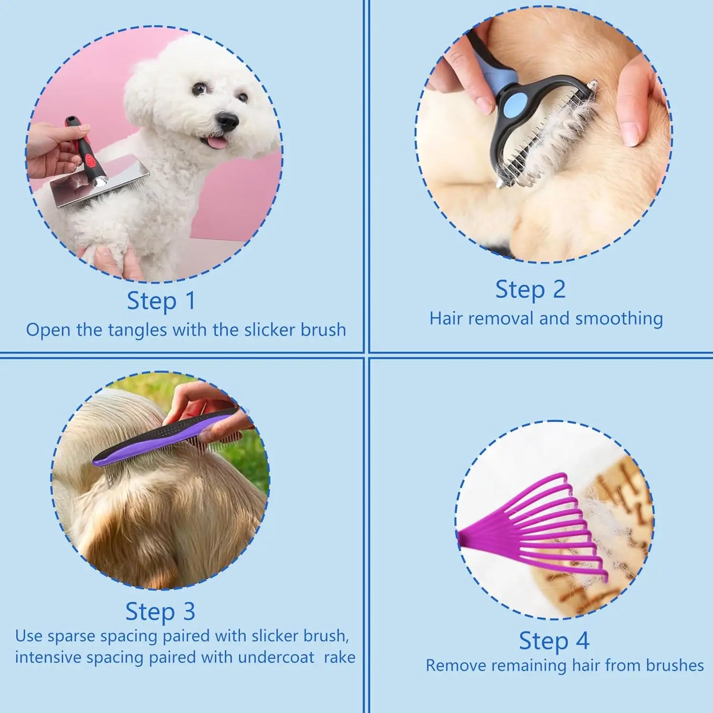 5 in 1 Dog Cat Grooming Care Kit Pro BristleBrushPlus