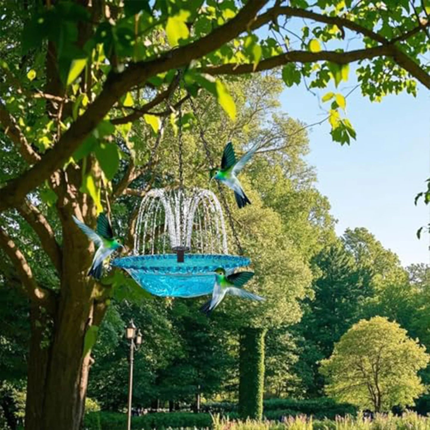 Solar Cascade Hanging Bird Bath Fountain For Outdoor Garden