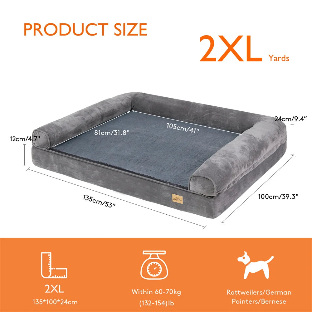 BORWART Calming Orthopedic Memory Foam Dog Bed With Removable Cover