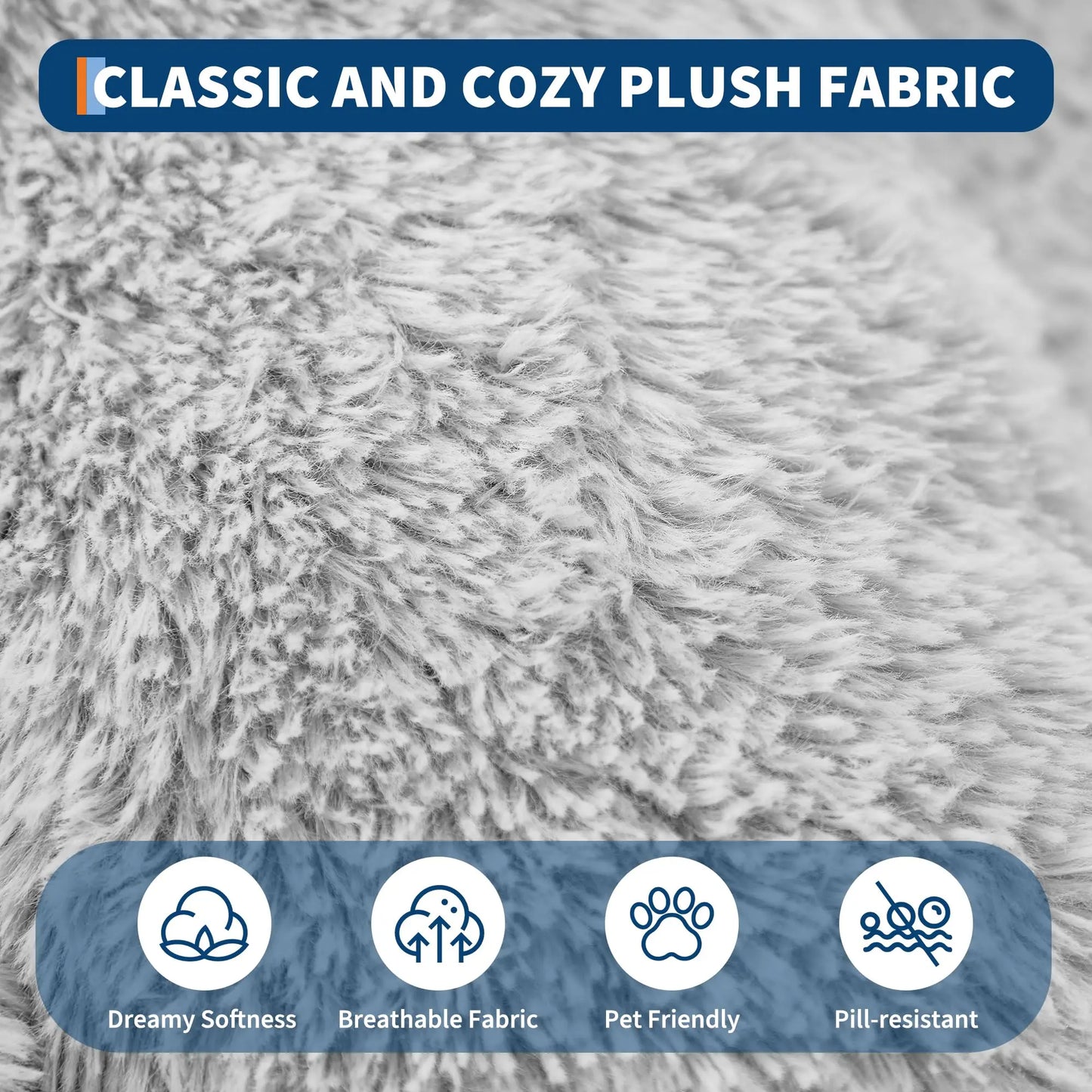 HiMISSCN Orthopedic Memory Foam Faux Fur Human Dog Bed