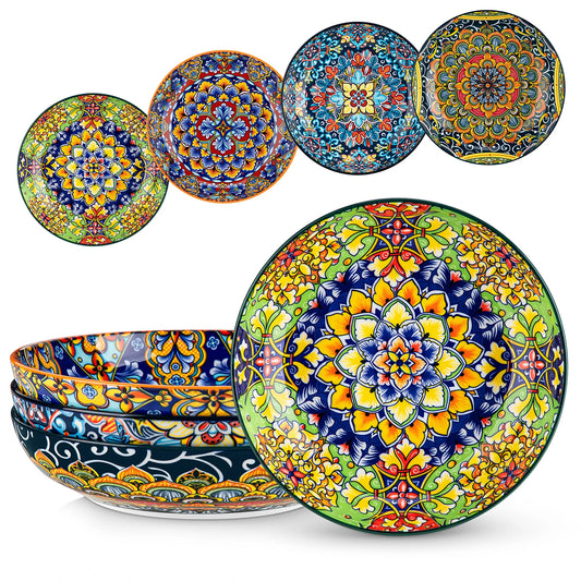 MALACASA Ceramic Pasta Bowls for Soup Cereal and Oatmeal