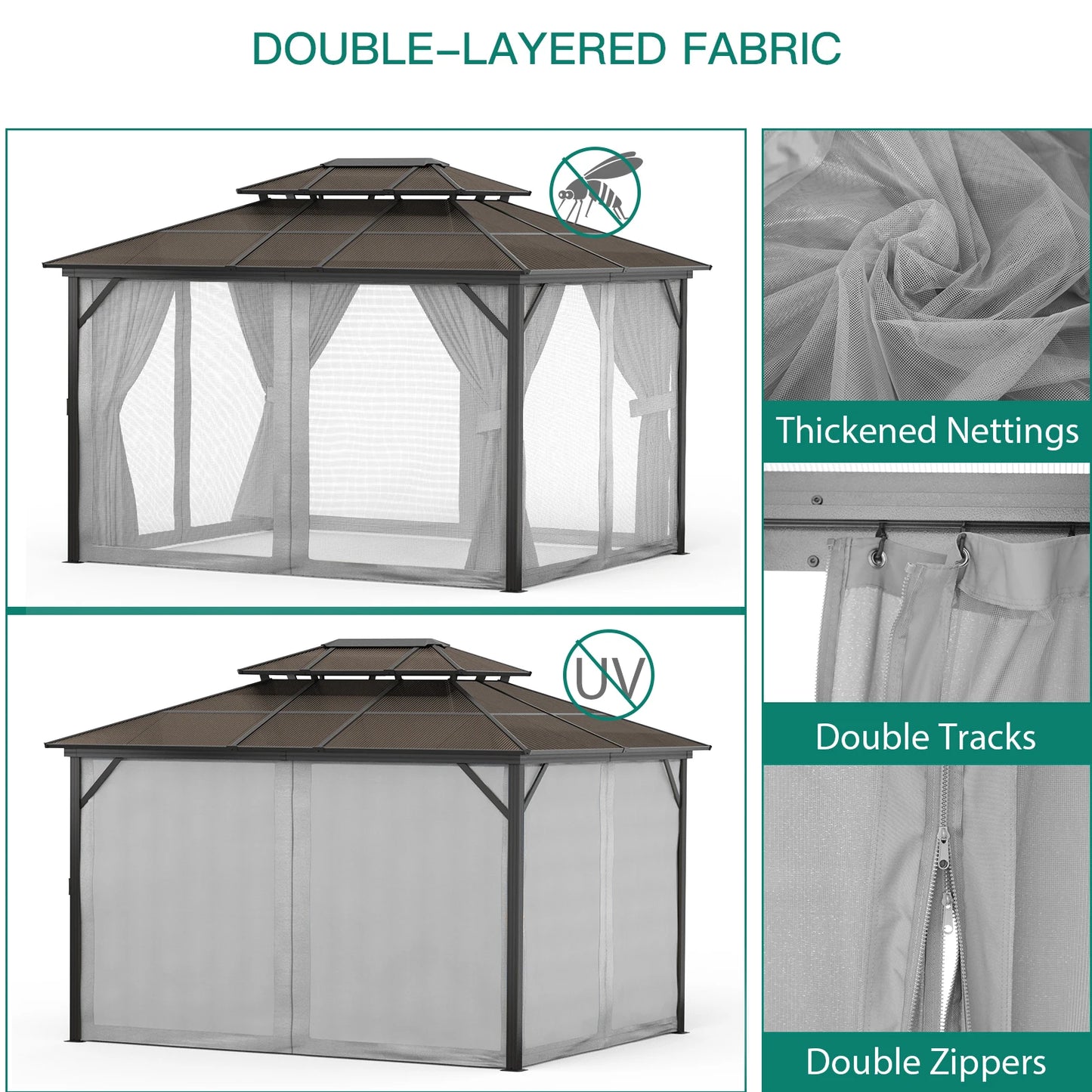 DishyKooker Hardtop Gazebo With Aluminum Frame And Poly Roof