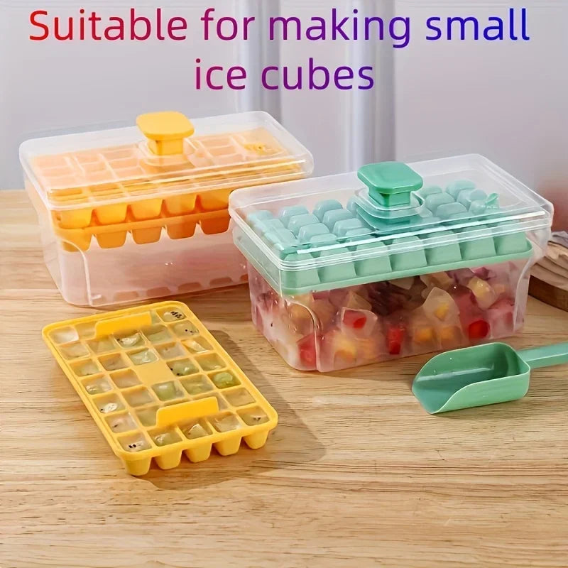 Ice Cube Tray With Lid And Storage Bin Easy Release