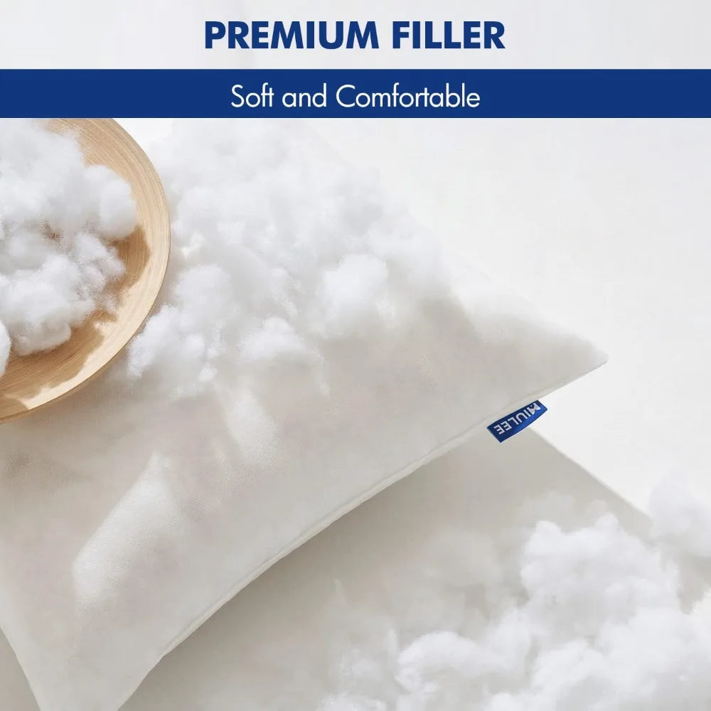 12x20 Inch Rectangle Throw Pillow Insert, Premium Fluffy Polyester Stuffer for Sofa Couch