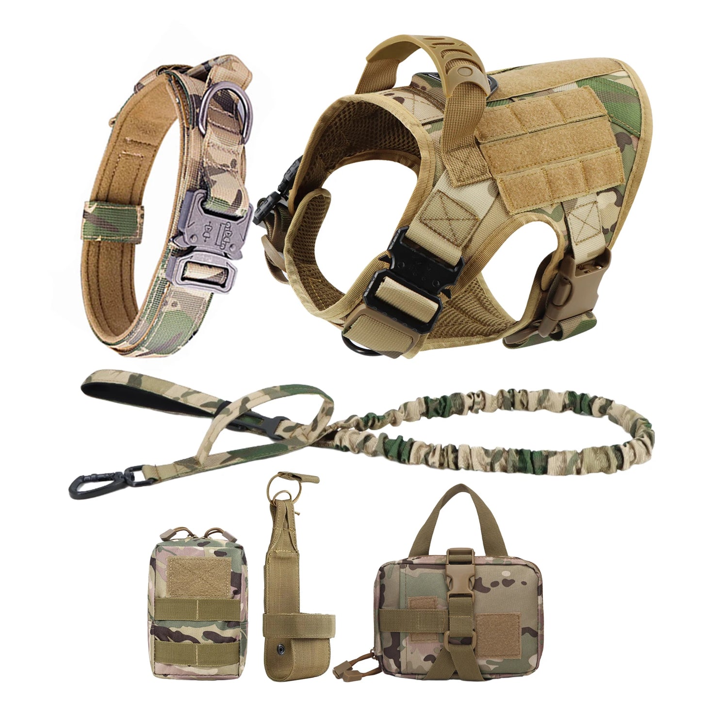 Dog Harness And Leash Set Nylon Padded Quick Release Buckle For Training