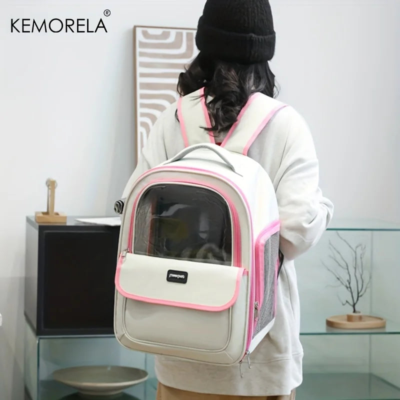 KEMORELA Foldable Breathable Mesh Pet Carrier Backpack Dog and Cat