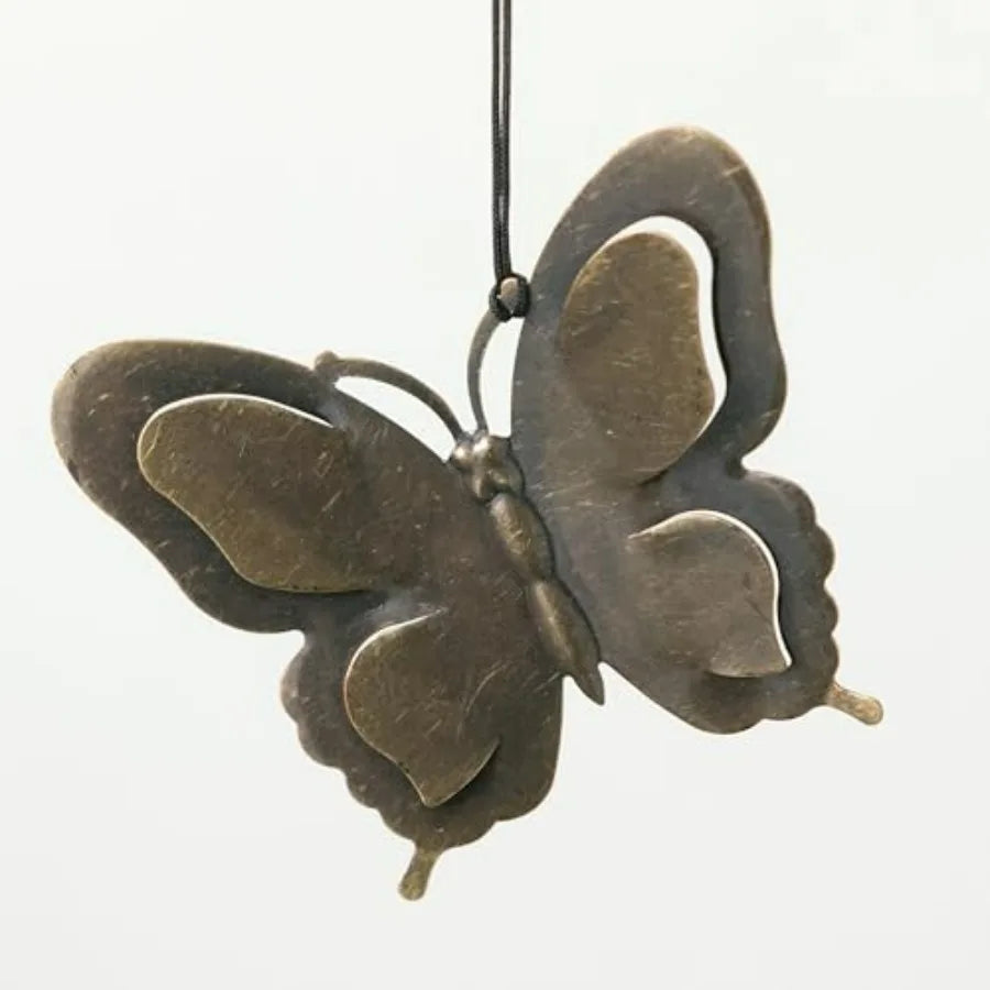Woodstock Wind Chimes My Butterfly Chime, Bronze Aluminum Tubes, Small 21-Inch, Light Airy Sound Wind Chime for Outdoor Decor f