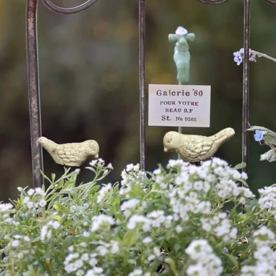 Two Piece Miniature Bird Decorative Stakes For Fairy Gardens