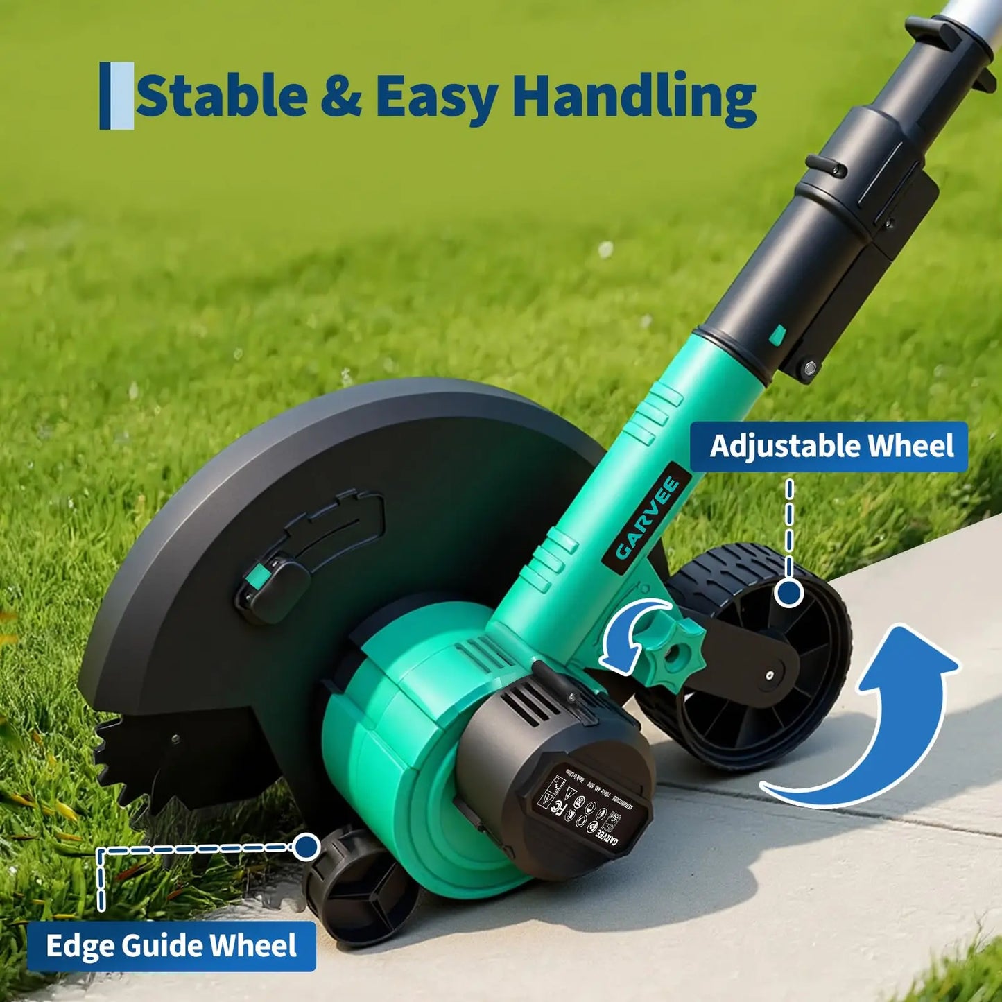 HiMISS 20V Cordless Lawn Edger With 4.0Ah Battery And Charger