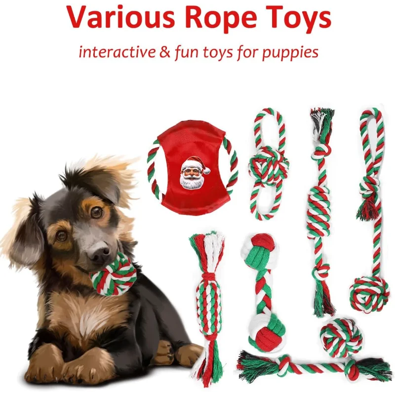 Christmas Dog Toys 15Pack Chew Toys for Teething Puppies