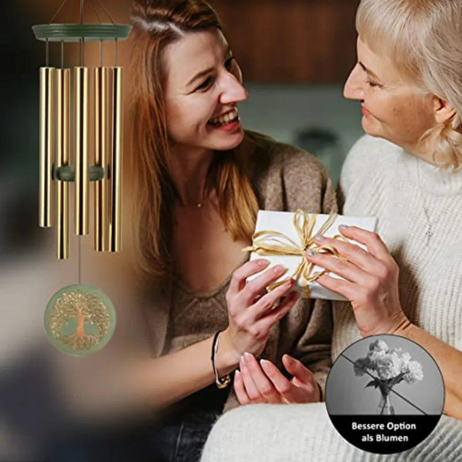 Wind Chimes For Outside Hanging Decor Tree Of Life Engraving Mother