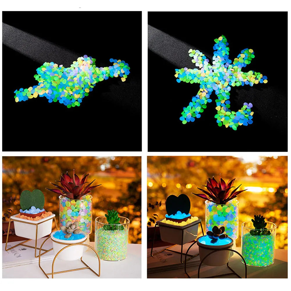 APWIKOGER Glow In The Dark Garden Pebbles 100Pcs Luminous Stones