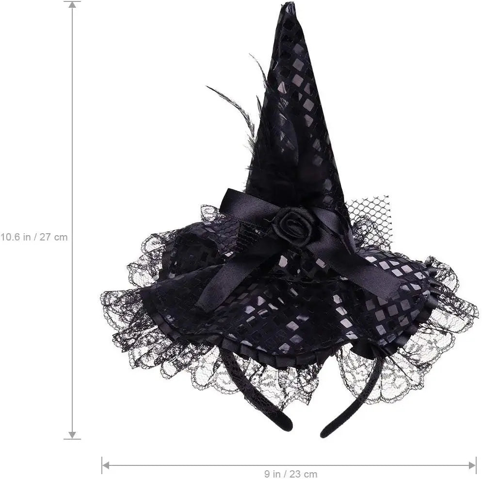 Witch Hat Headband Halloween Costume Accessory for Parties and Dress Up