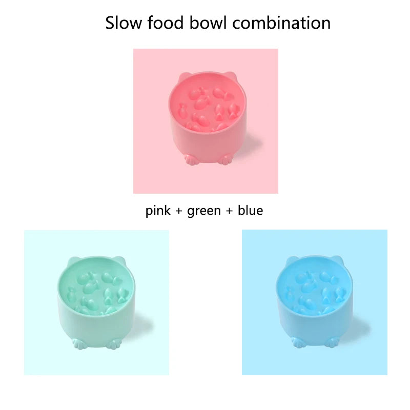 Cat Slow Feeder Bowl Anti Choking Design For Pets Durable