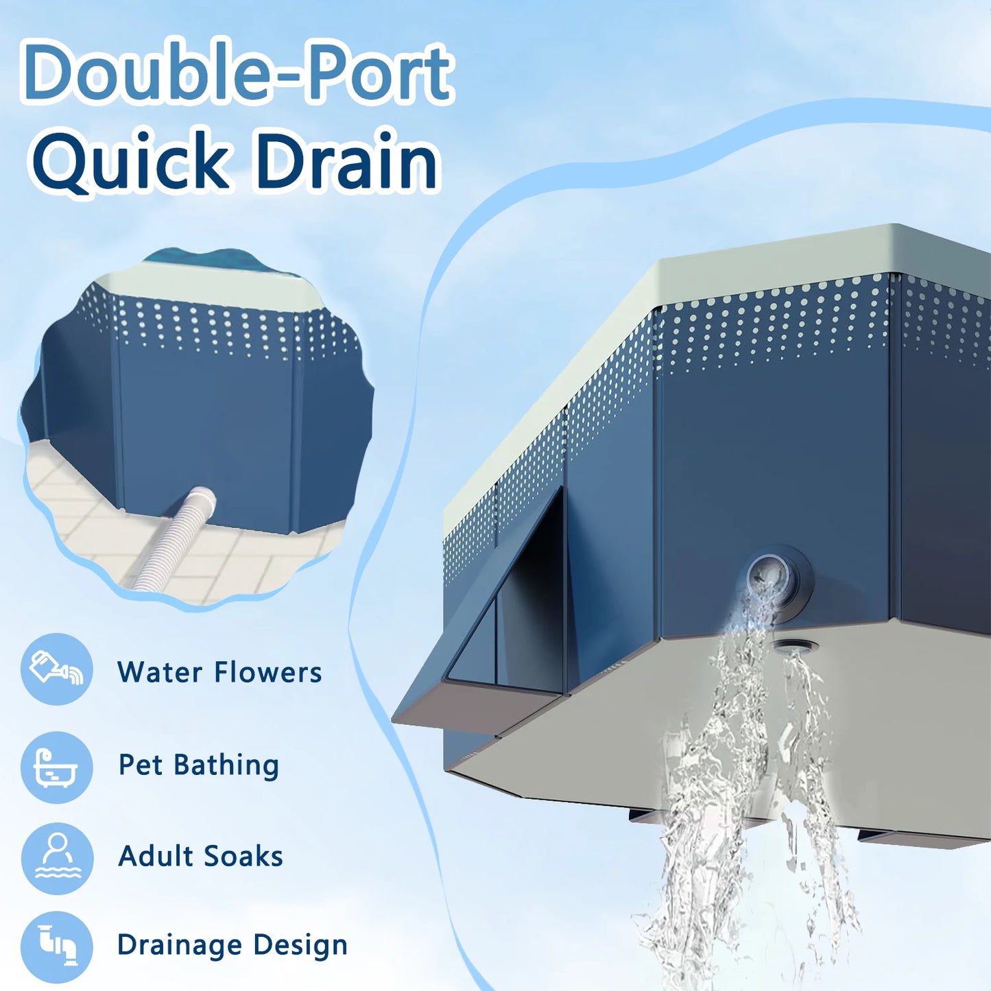 Foldable No Inflatable Family Swimming Pool Multi Layer PVC Portable Outdoor