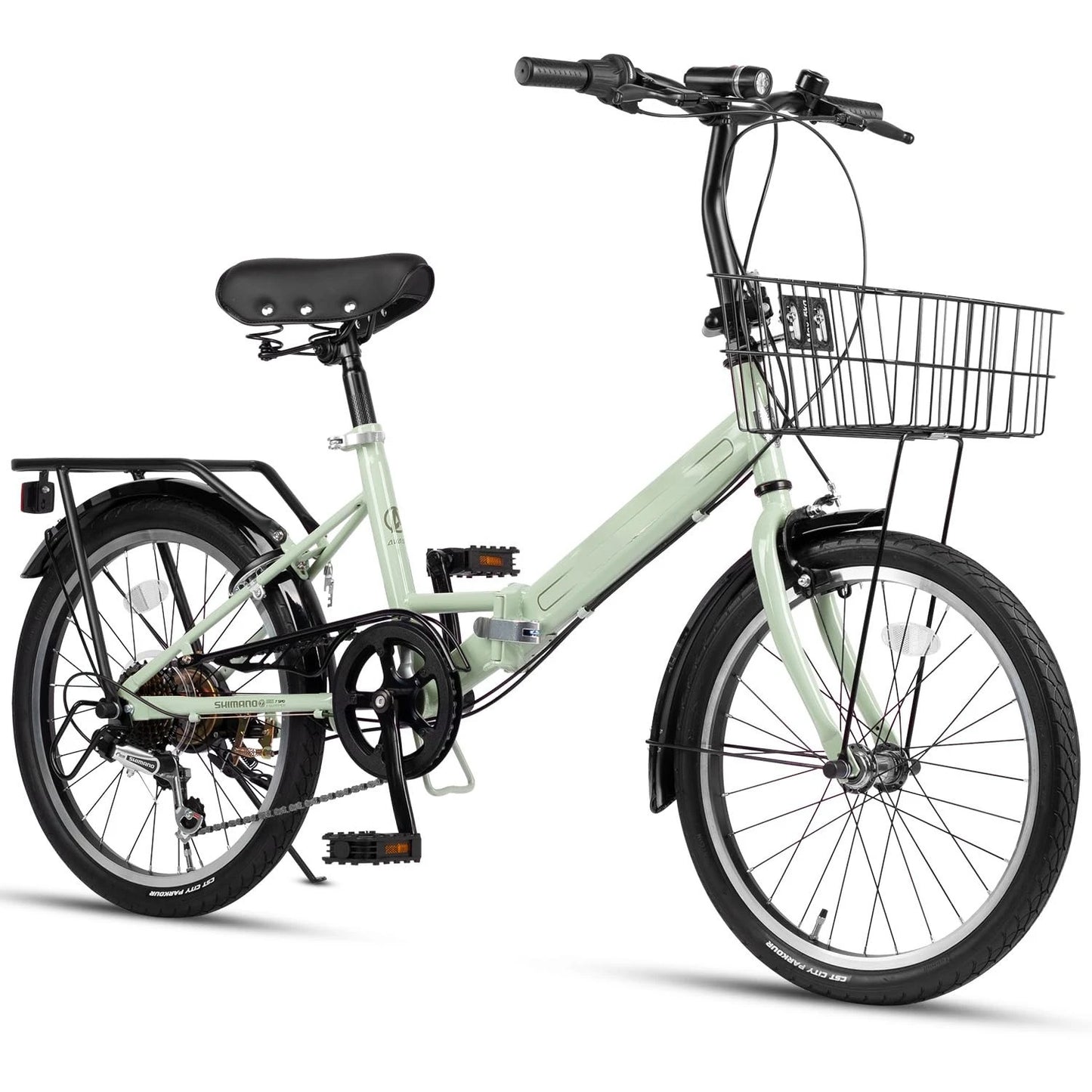 Quartet Folding Bike 7-Speed Caliper Brakes With Rack Basket