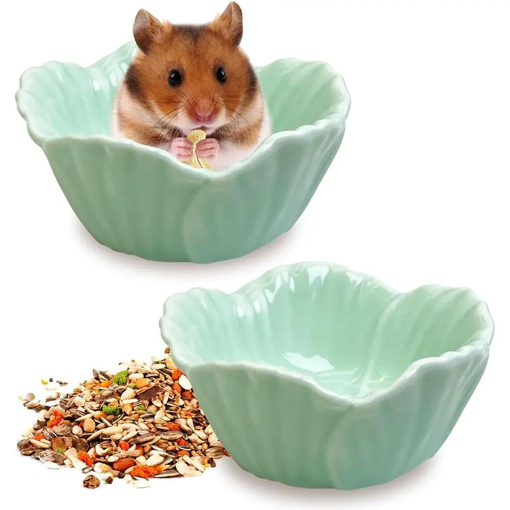 2 Pcs Pet Hamster Bowl, Dwarf Hamster Food Bowl, Small Animal Food Dish for Guinea Pigs, Hedgehogs, Mice, Pygmy Hamsters, Cheeky