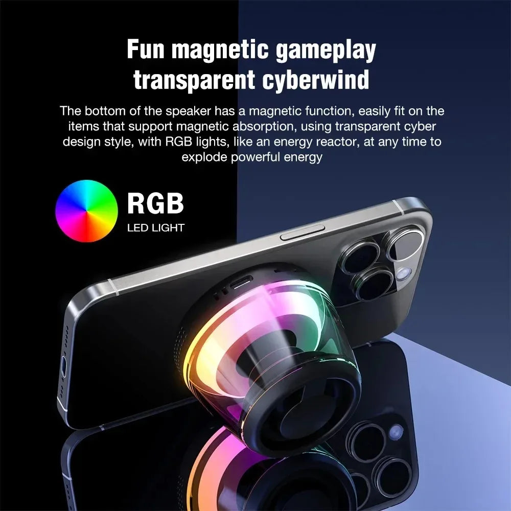 Magnetic Bluetooth Speaker With RGB Light And Phone Stand