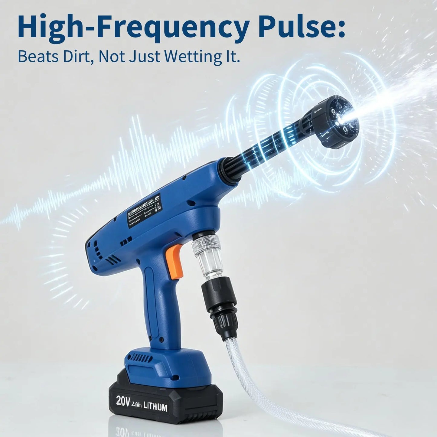 HiMISS Cordless Pressure Washer With Dual Rechargeable Batteries And Nozzle