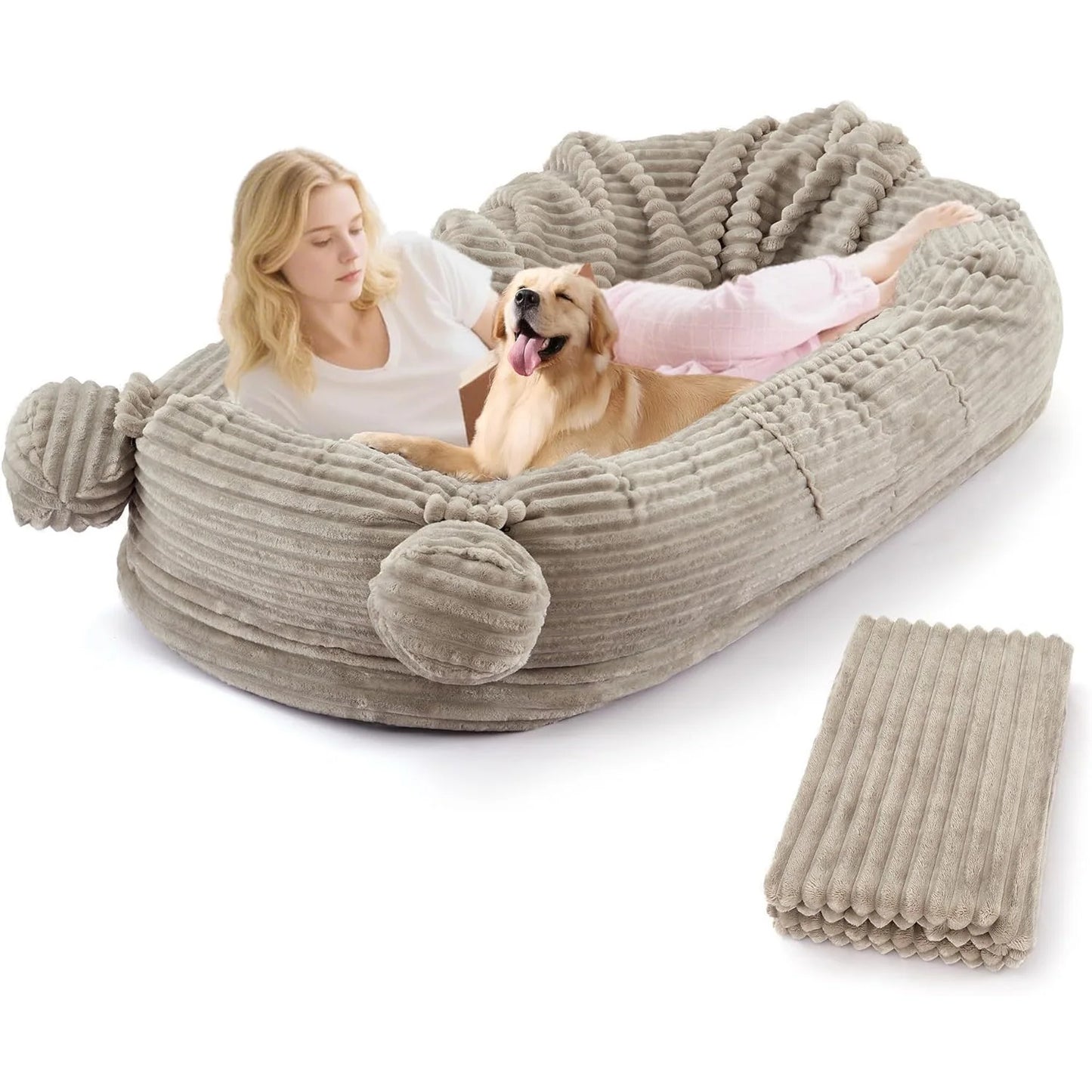 HiMISSCN Dog Bed With Memory Foam And Removable Cover