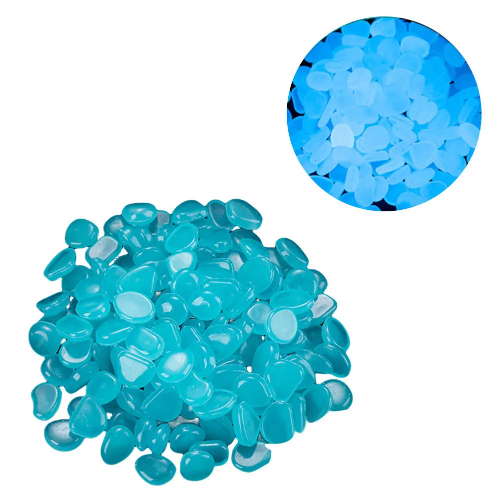 APWIKOGER Glow In The Dark Garden Pebbles 100Pcs Luminous Stones