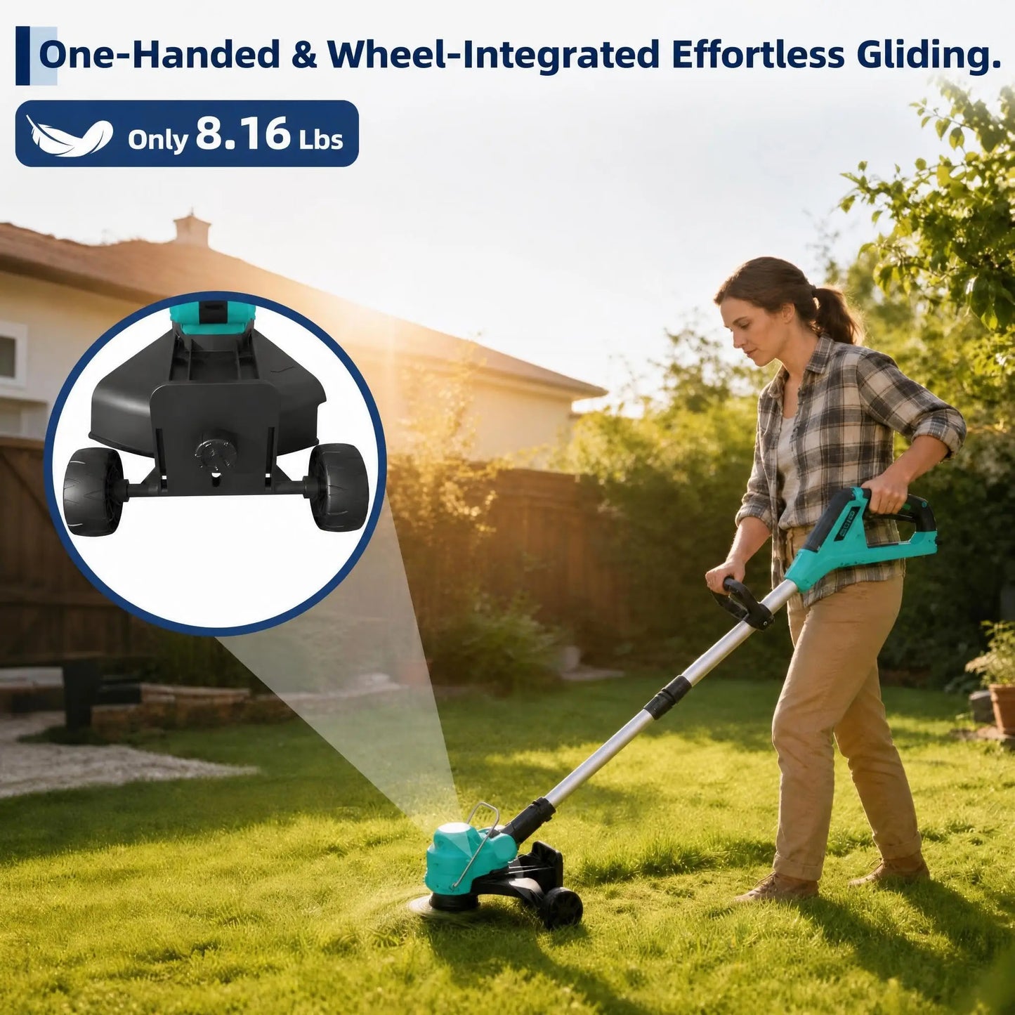 HisMiss Cordless Weed Eater With Two Rechargeable Batteries And Charger