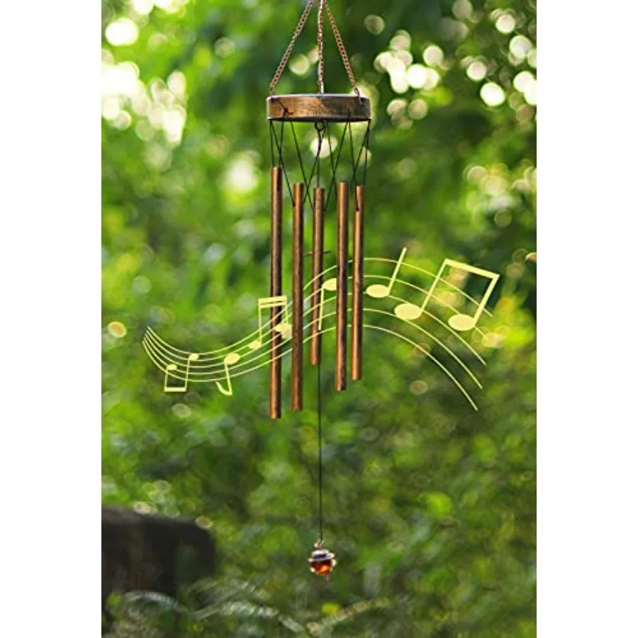 Solar Wind Chimes Outdoor Glowing Crackle Glass LED Waterproof Bells