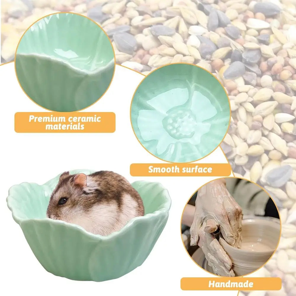2 Pcs Pet Hamster Bowl, Dwarf Hamster Food Bowl, Small Animal Food Dish for Guinea Pigs, Hedgehogs, Mice, Pygmy Hamsters, Cheeky