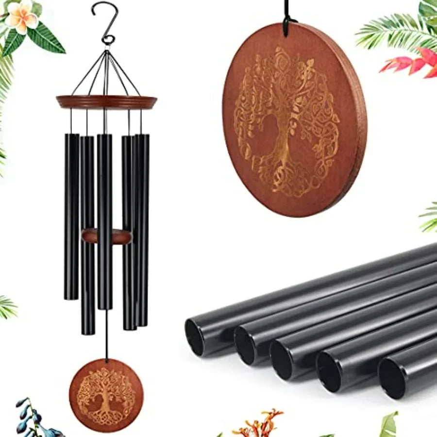 Wind Chimes For Outside Hanging Decor Tree Of Life Engraving Mother