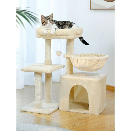 XMSJ Cat Tree Tower With Hammock And Scratching Posts