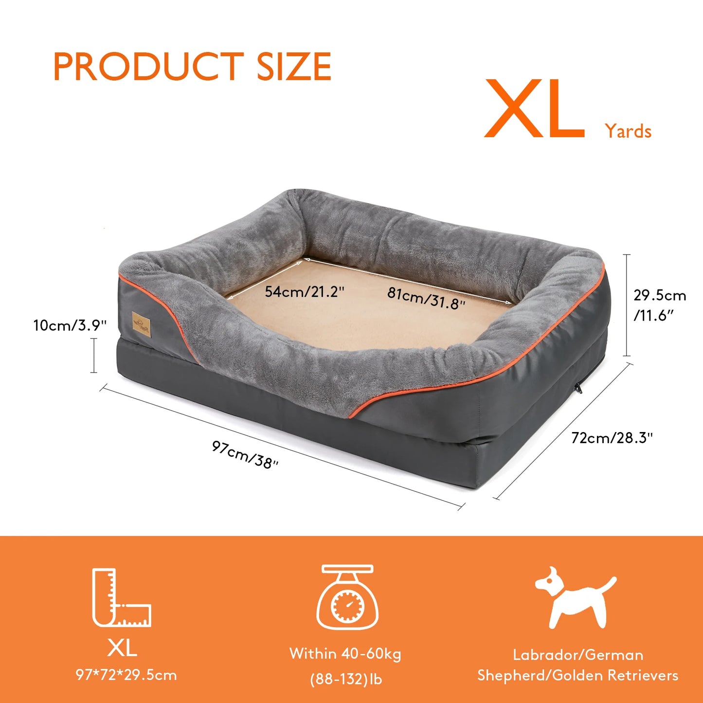BINGOPAW Anti Allergy Dog Bed With Removable Washable Cover Waterproof