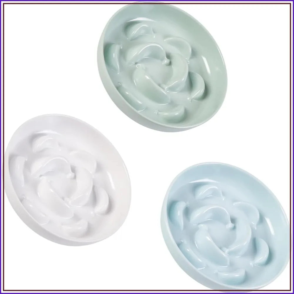 Melamine Slow Feeder Cat Bowls 3 Pack Whisker Maze Plates