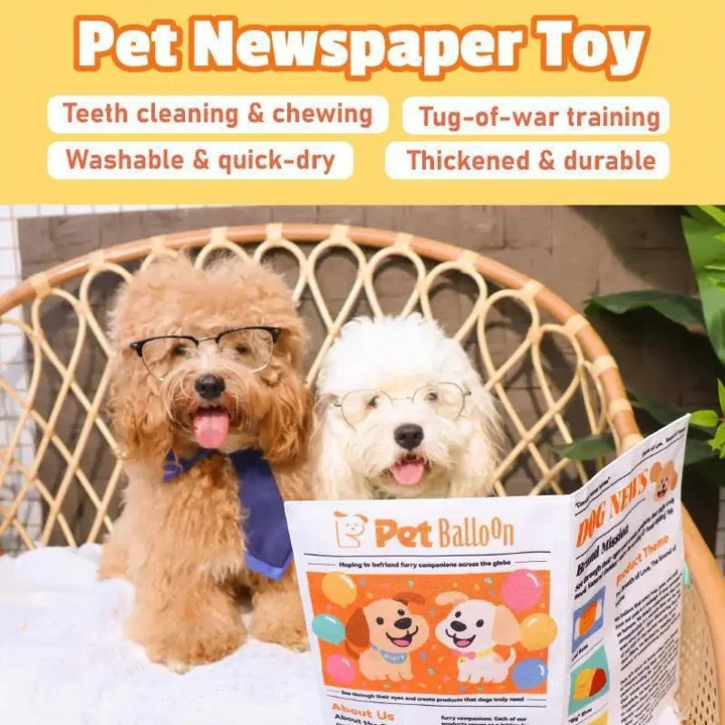 Rustle Newspaper Dog Toy 600D Oxford Tough Bite Interactive Sound Making Paper Look Puppy Anxiety Relief Chew Play Toy